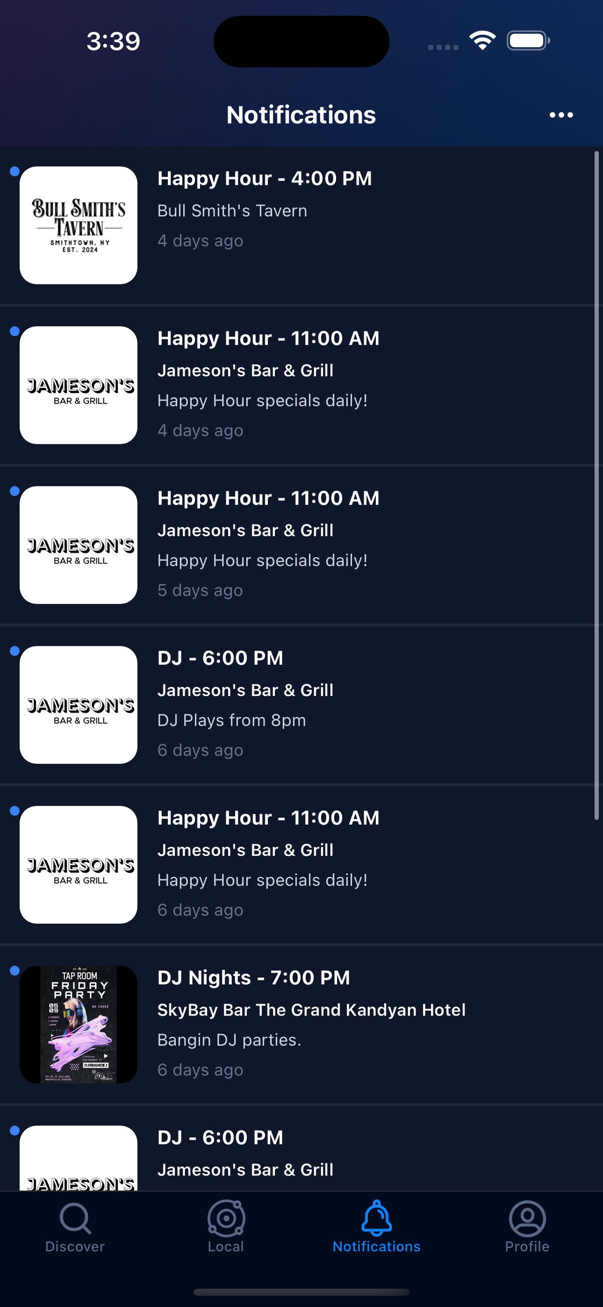 BottleSpace notifications