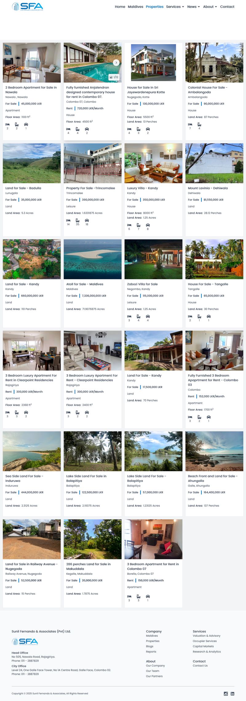 Sunil Fernando & Associates property list